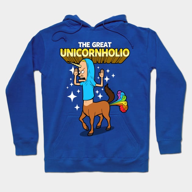 Funny Unicorn Farting Rainbow Retro 90's Cartoon Hoodie by BoggsNicolas